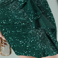 Elegant Sequin Short Cocktail Evening Dress