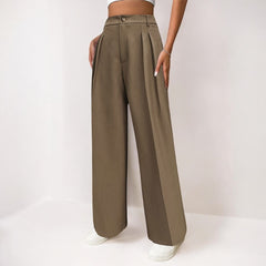 Women Pleated Loose High Waist Casual Pants