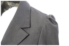 Autumn Gray Backless Lotus Leaf Coat Blazer