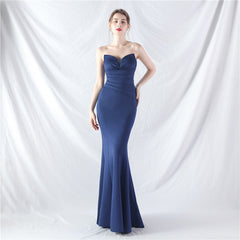 Elegant Off Shoulder Tube Top Satin Evening Dress