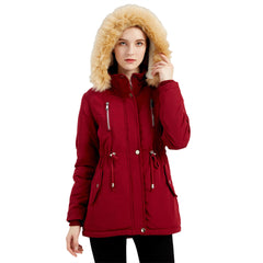 Women Thick Lambskin Cotton-Padded Coat