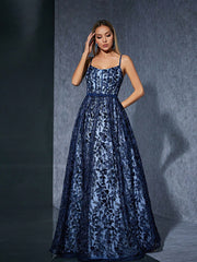 Elegant Floral Embroidery Evening Dress