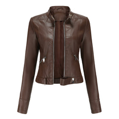 Women Thin Leather Short Jacket