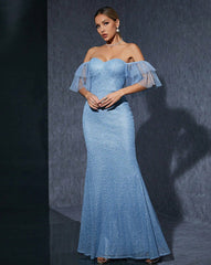 Off Shoulder Sweetheart Loose Evening Dress