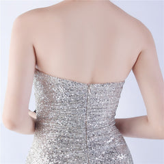 Elegant Retro Tube Top Sequin Evening Dress