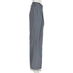 Women Gray Loose Wide Legs Trousers