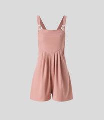 Casual Knitted Front Pleated Loose Fitting Overalls