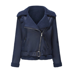 Women Faux Shearling Leather Jacket