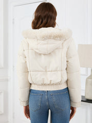 Women Short Slim High Waist Padded Jacket