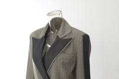 Stripe Contrast Color Double Layer Blazer