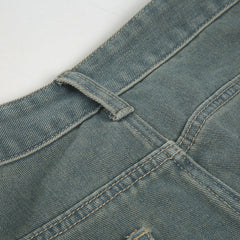 Street Vintage Retro Blue Washed Loose Jeans