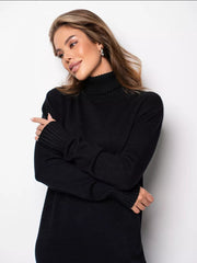 Women Turtleneck Loose Knitting Sweater Dress