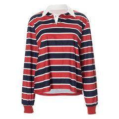 Women Casual Multicolor Long Sleeve Loose Top