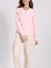 Pink Classic Loose Soft Glutinous Pullover