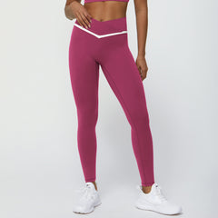 Contrast Color Cross V Yoga Pants