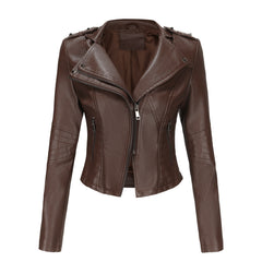 Long Sleeved Rivet Leather Jacket