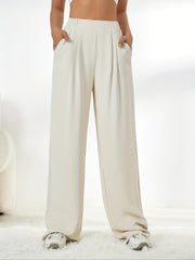 Elegant High Waist Wide Leg Casual Pants