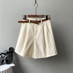 Korean High Waist Loose Straight Wide Leg Casual Shorts