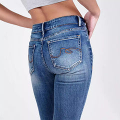 Ripped High Waist Elastic Slim Fit Jeans