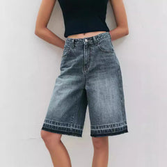 Retro Loose High Waist Casual Denim Shorts