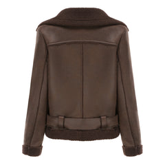 Women Faux Shearling Leather Jacket