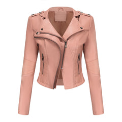 Long Sleeved Rivet Leather Jacket