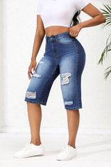 Summer Ripped Cropped Straight Leg Loose Shorts