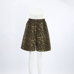 Casual Leopard Print Pure Cotton Straight Loose Shorts