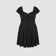 Plus Size Short Sleeve A line Daily Dress