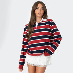 Women Casual Multicolor Long Sleeve Loose Top