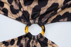 Sexy Leopard Print Bandeau Sling Party Dress