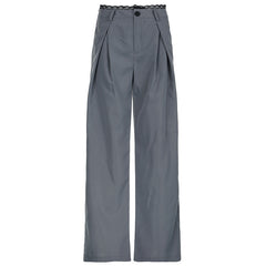 Women Gray Loose Wide Legs Trousers