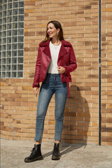 Women Faux Shearling Leather Jacket