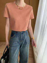 Cozy Series Basic Slimming Shoulder T Shirt