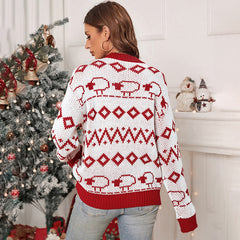 Long Sleeve Geometric Christmas Sweater