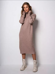 Women Turtleneck Loose Knitting Sweater Dress