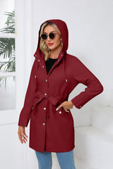 Hooded Waterproof Thin Casual Loose Trench Coat