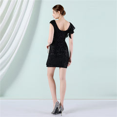 Elegant Sequin Short Cocktail Evening Dress