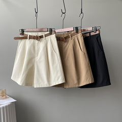 Korean High Waist Loose Straight Wide Leg Casual Shorts