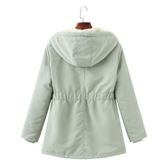 Hooded Lambswool Warm Cotton-Padded Coat