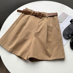 Korean High Waist Loose Straight Wide Leg Casual Shorts