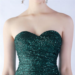 Elegant Retro Tube Top Sequin Evening Dress