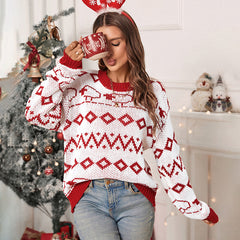 Long Sleeve Geometric Christmas Sweater