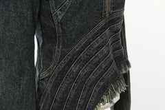 Autumn Asymmetric Cut Denim Jacket