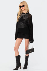 Women Hollow Out Knitted Blouse