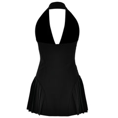 Sexy Slim Fit V Neck Halter Backless Sleeveless Daily Dress