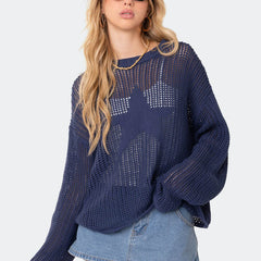 Women Hollow Out Knitted Blouse