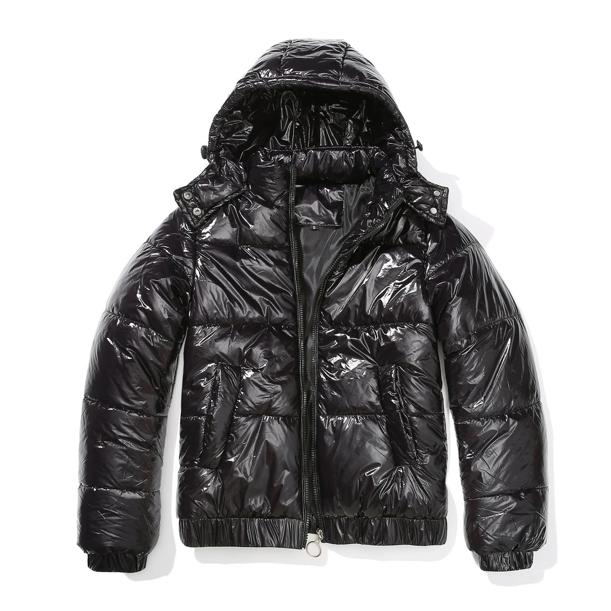 Hooded Long Sleeve Glossy Cotton Padded Jacket