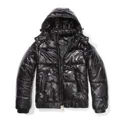 Hooded Long Sleeve Glossy Cotton Padded Jacket