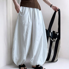 Summer White Loose Bloomers Bud Casual Pants